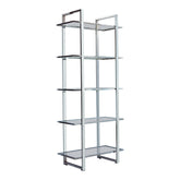 Coaster Hartford Glass Shelf Bookcase Chrome Model 805538
